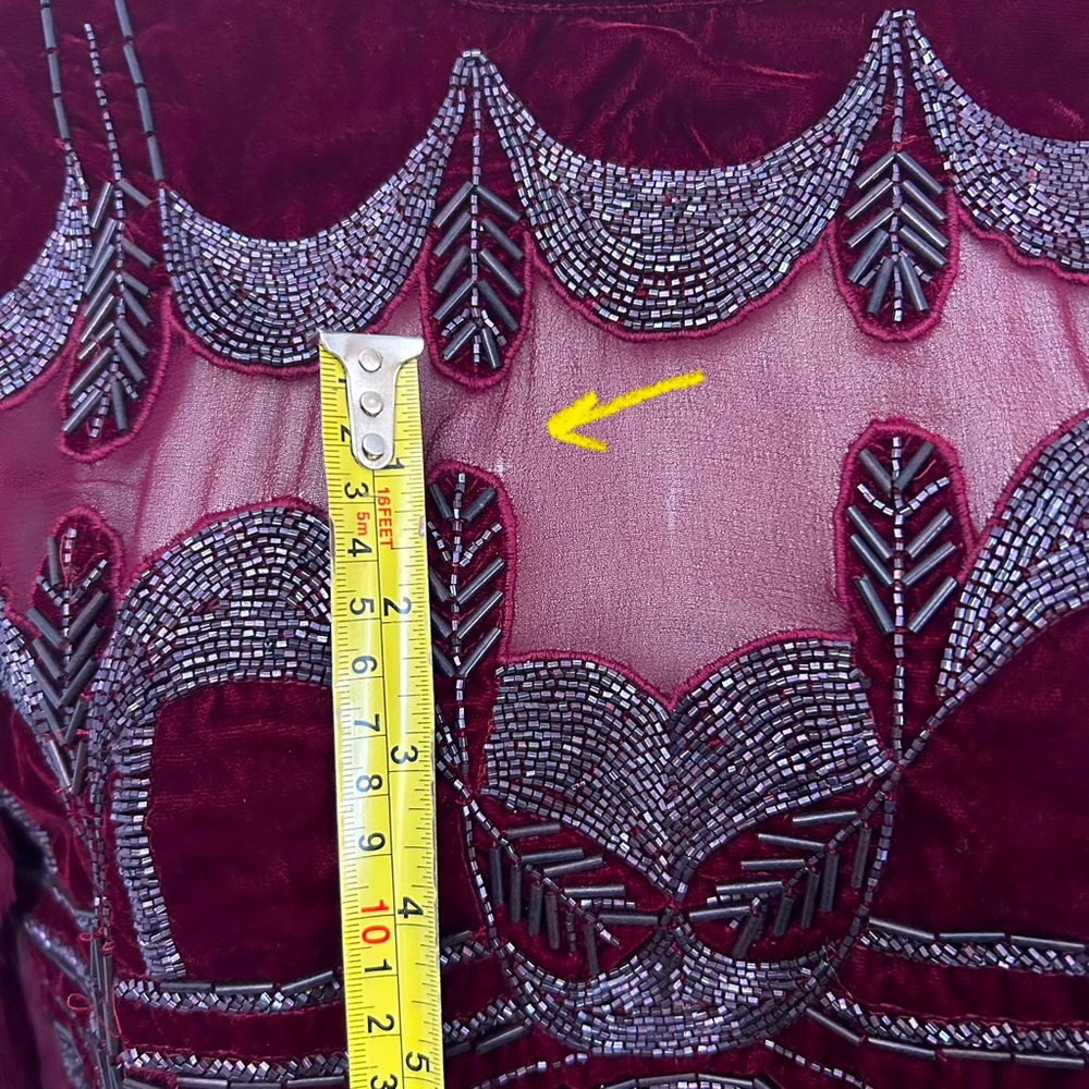 Free People Mini Dress/ Knee Length Dress with Beads and Embroidery Size Small - Picture 4 of 8
